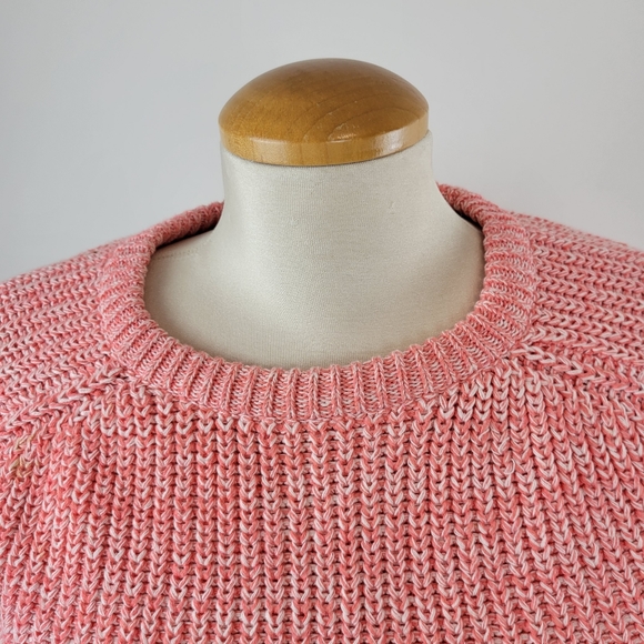 AMERICAN APPAREL | Salmon Pink Knit Long Sleeve Crop Top - Picture 5 of 7